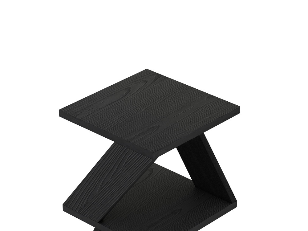 Mesa de apoio de madeira "Albeni" - 30 x 30 x 54 cm - Preto