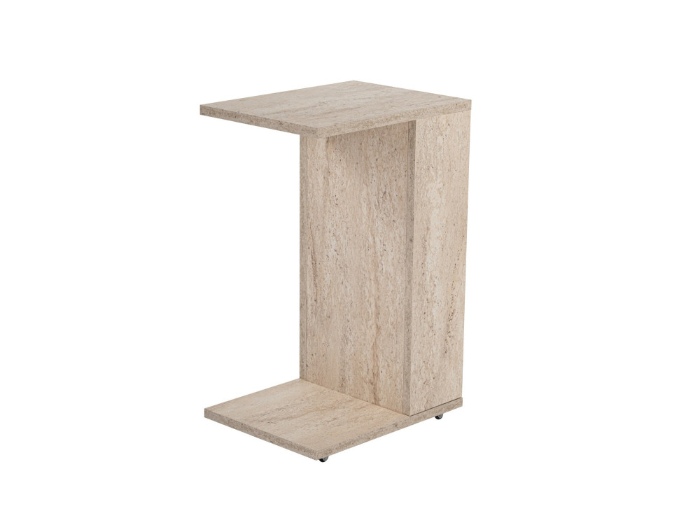 Mesa de apoio de madeira "Filinta" - 30 x 40 x 63 cm - Travertino