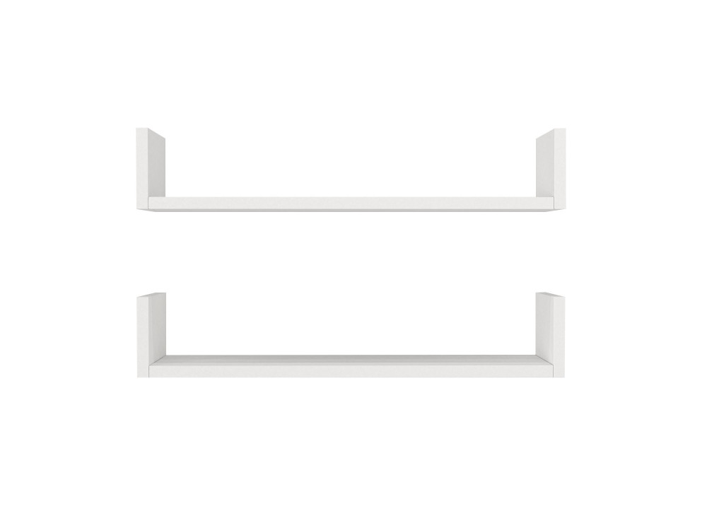 Prateleira de parede em madeira "Iris" - 63 x 14 x 14 cm - Branco