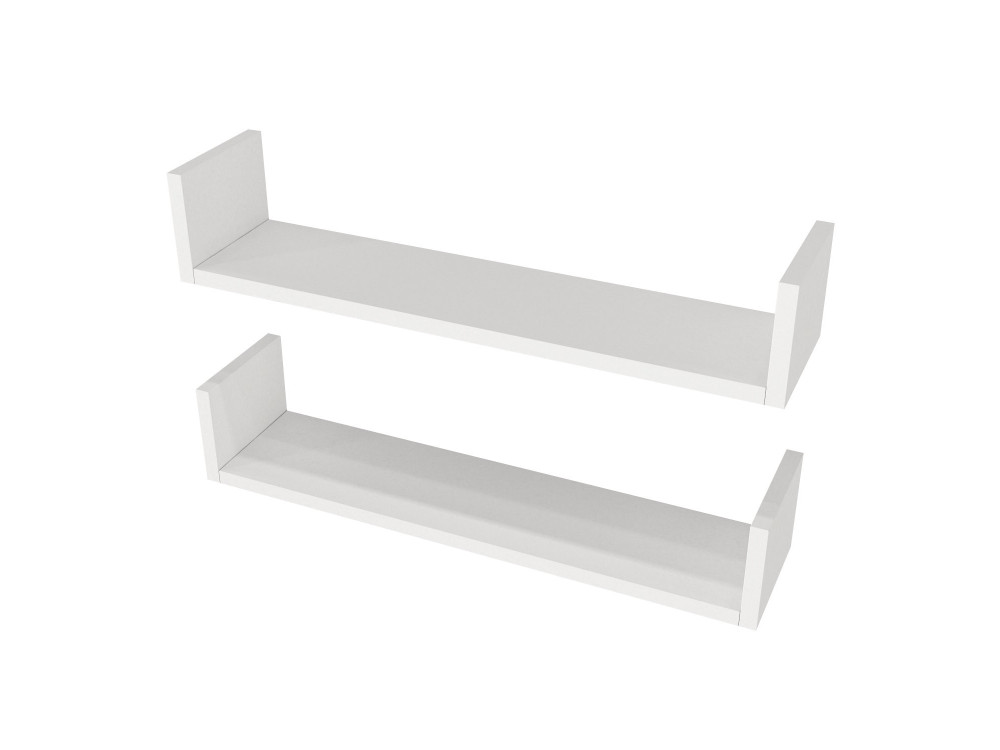 Prateleira de parede em madeira "Iris" - 63 x 14 x 14 cm - Branco