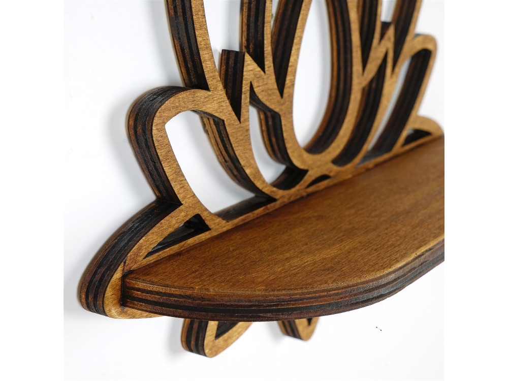 Prateleira de parede em madeira "Raf264" - 33 x 10 x 26 cm - Nogueira