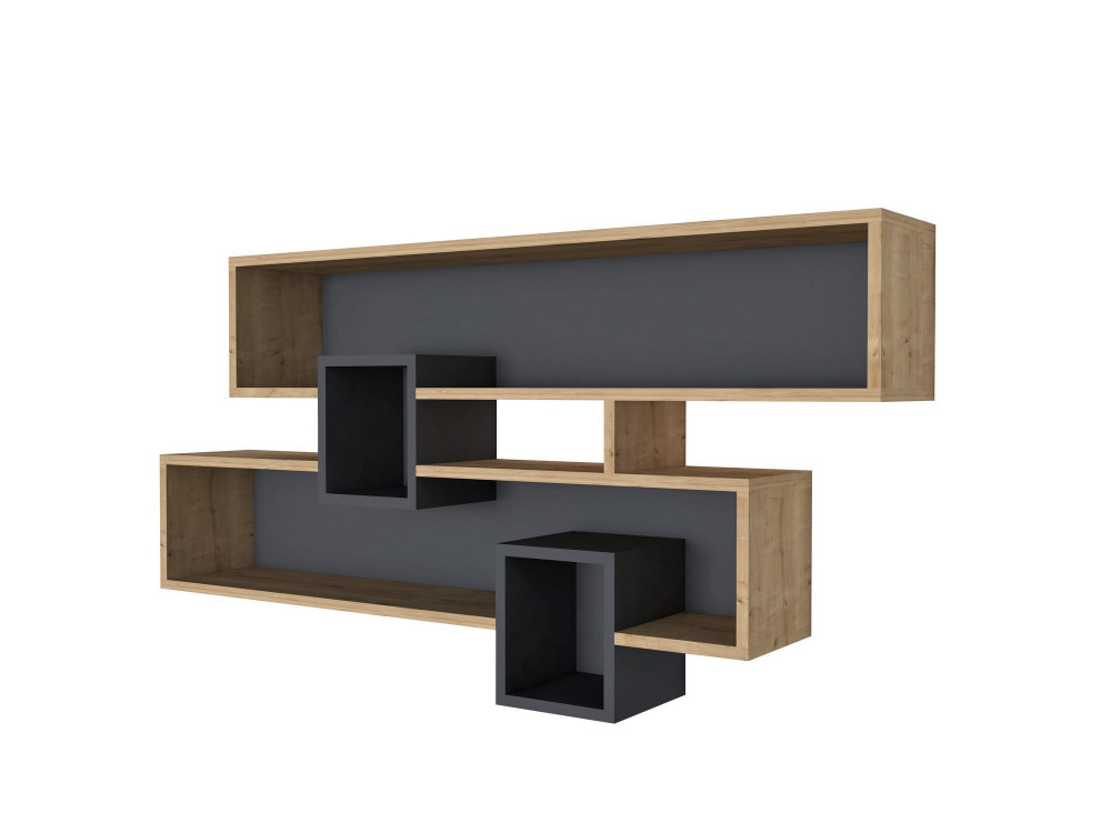 Prateleira de parede em madeira "Karen" - 120 x 22 x 72 cm - SaphirAntracite