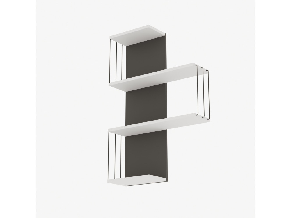 Estante de parede em madeira "Cambel" - 64 x 19 x 96 cm - Branco