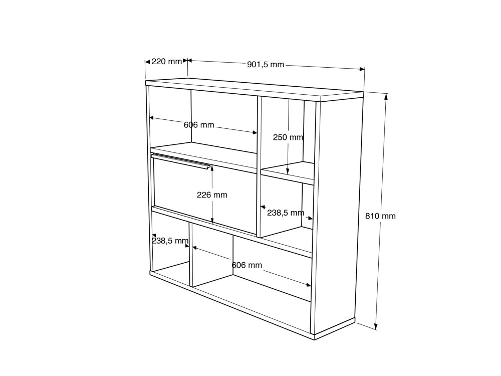 Prateleira de parede em madeira "Calvin" - 90 x 22 x 81 cm - Branco