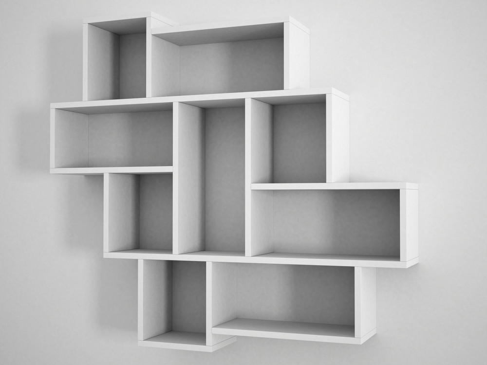 Prateleira de parede em madeira "Parola" - 115 x 15 x 103 cm - Branco