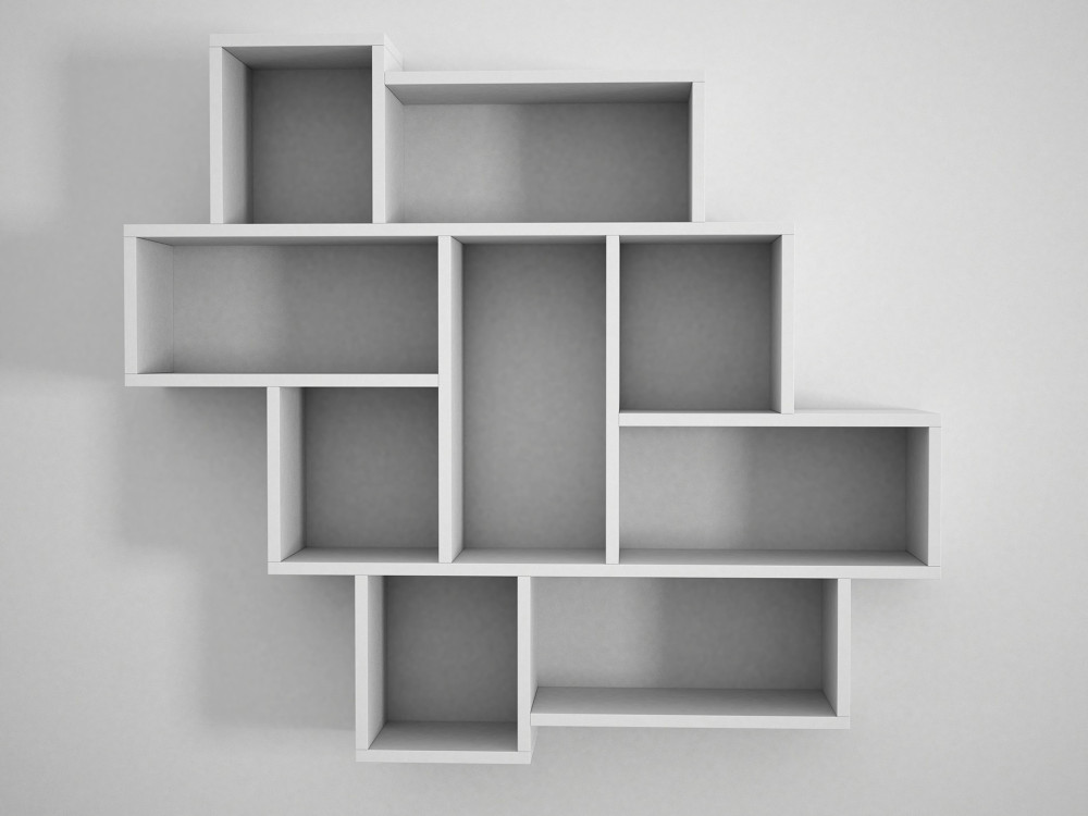 Prateleira de parede em madeira "Parola" - 115 x 15 x 103 cm - Branco