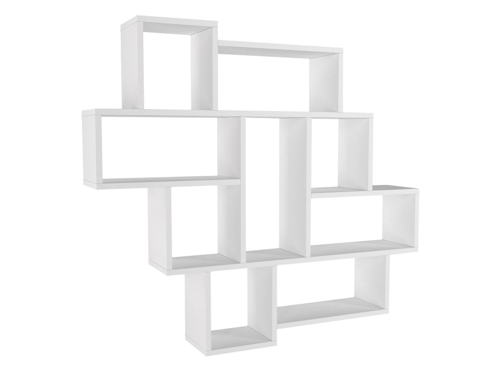 Prateleira de parede em madeira "Parola" - 115 x 15 x 103 cm - Branco
