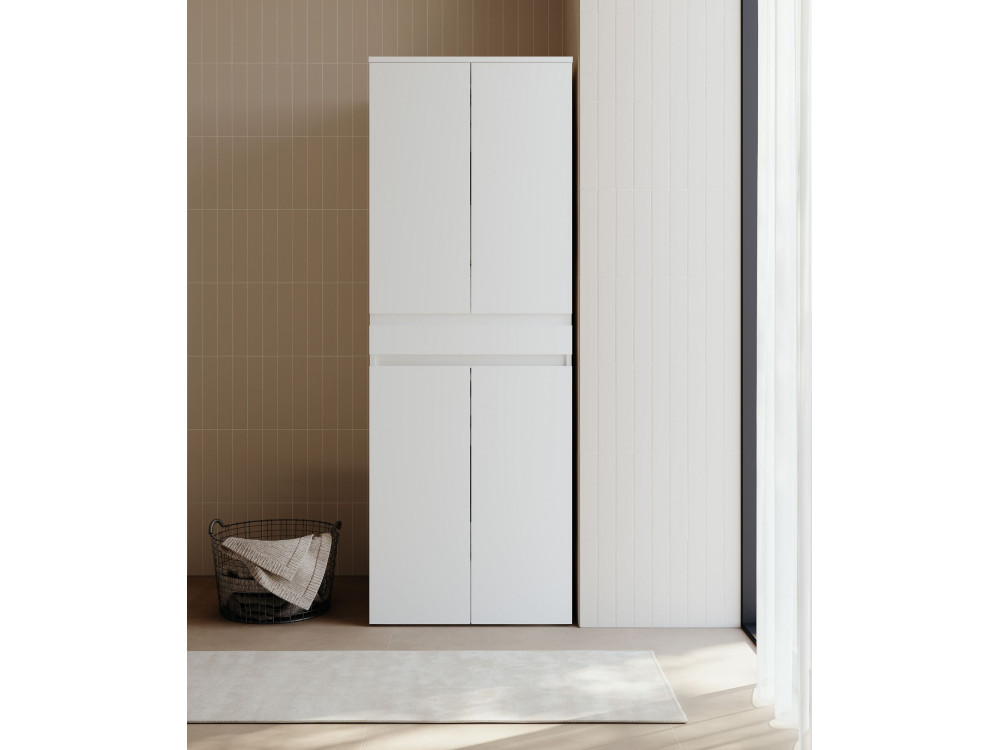 Móvel para máquina de lavar roupa «Neve 70» - 70 x 73 x 193 cm - Branco mate