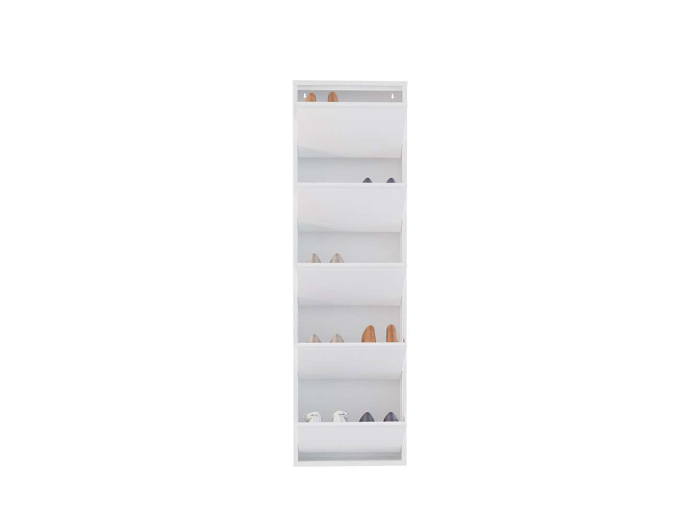 Sapateira metálica "Ayse" - 50 x 15 x 169 cm - Branco