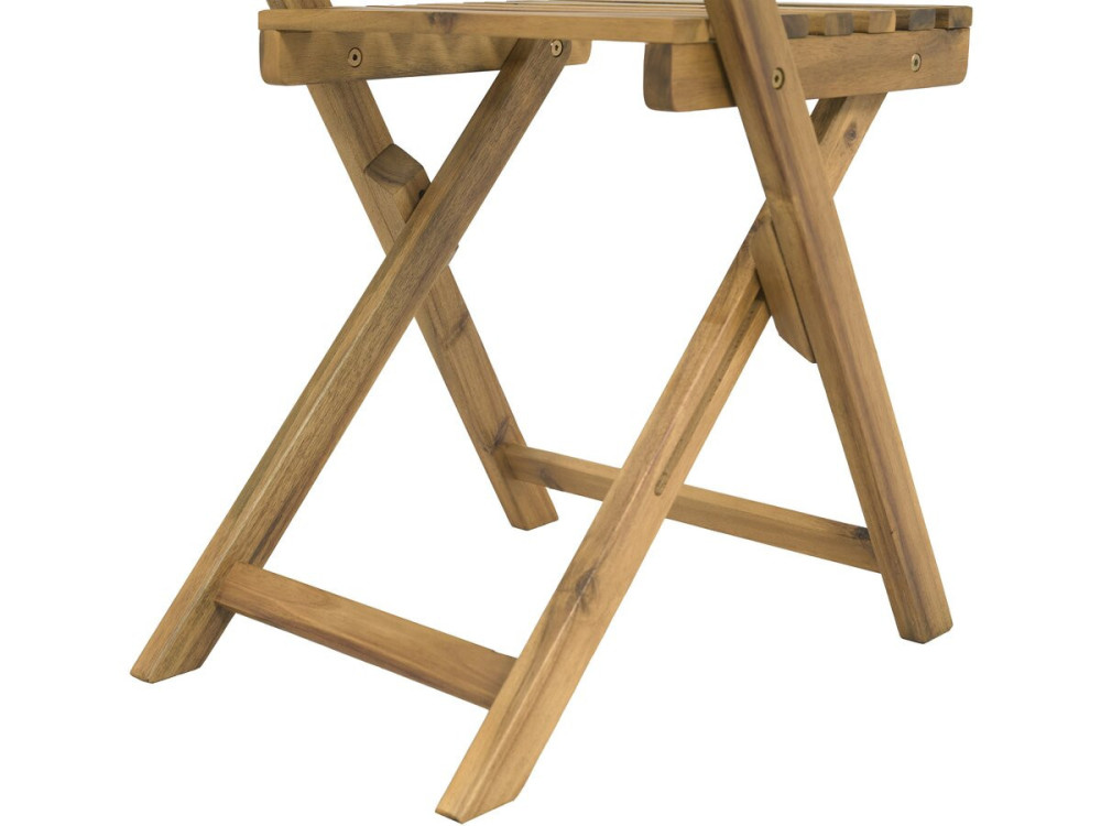 Conjunto de mesa e cadeiras de jardim em madeira "Aldo" - 2 lugares - Castanho