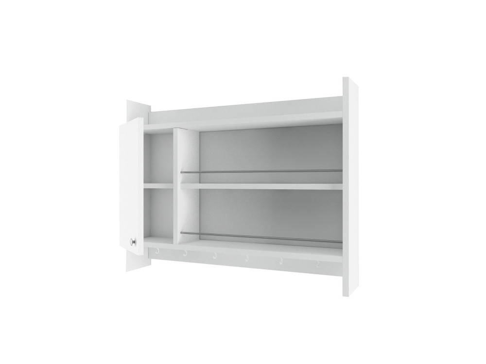 Prateleira de cozinha em madeira "Knerr" - 85 x 13 x 65 cm - Branco