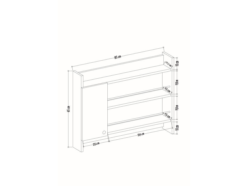 Prateleira de cozinha em madeira "Knerr" - 85 x 13 x 65 cm - Branco
