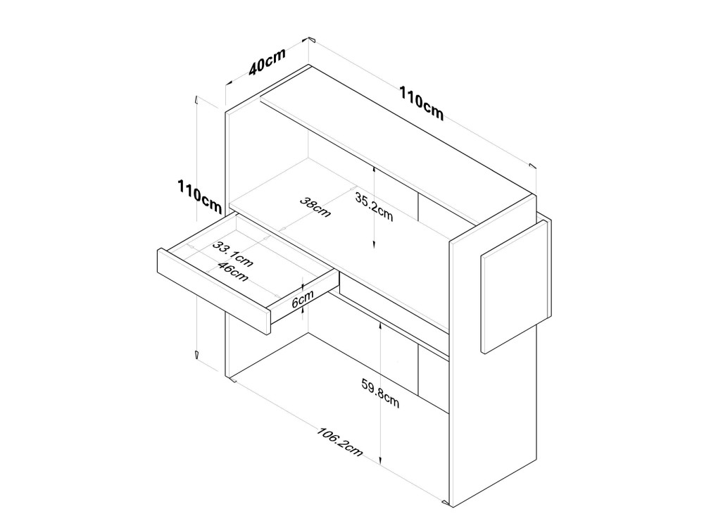 Mesa de receção em madeira "Mona" - 110 x 40 x 110 cm - Branco