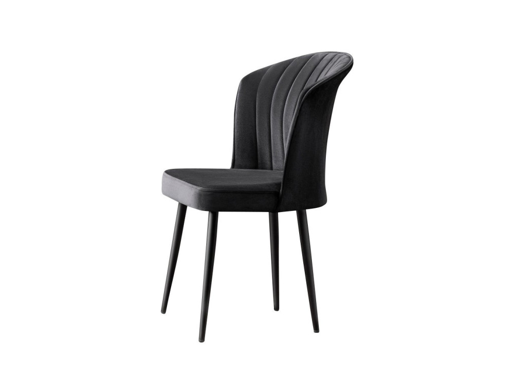 Conjunto de 4 cadeiras de madeira "Rubi" - 52 x 42 x 85 cm - Preto
