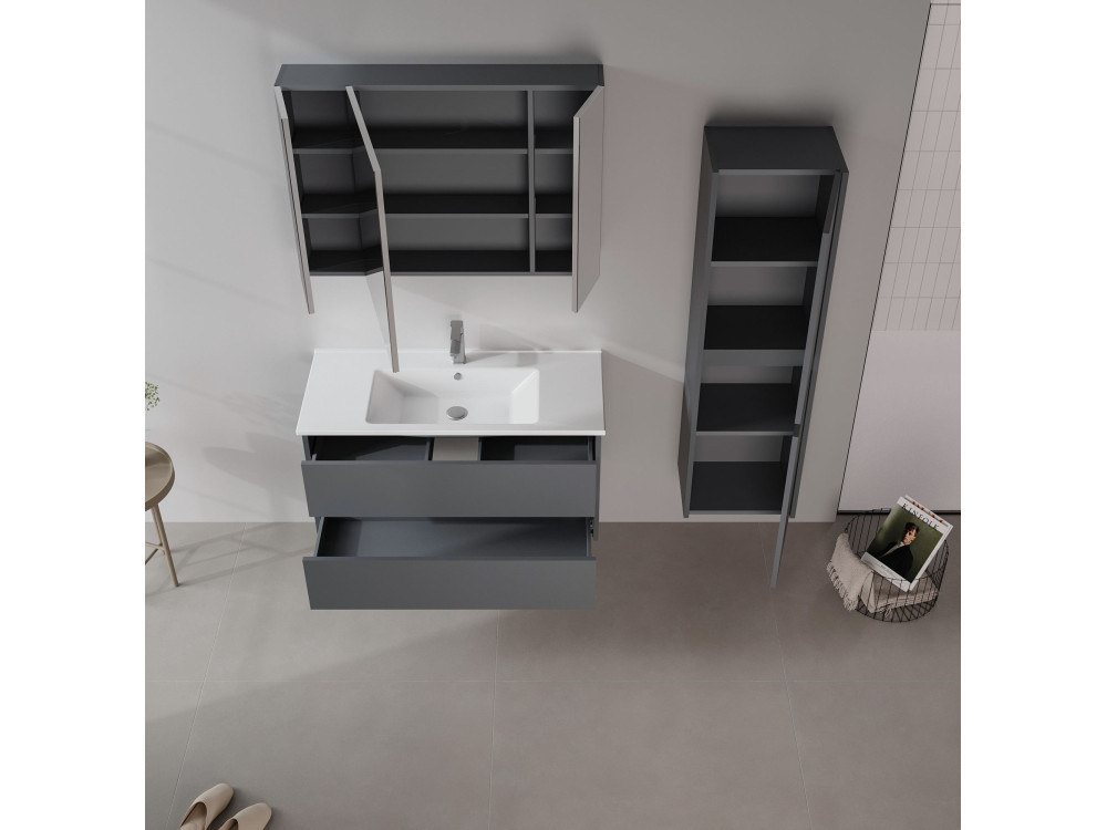 Móvel para lavatório «Side 100 v3» - 100 x 45 x 52 cm - Antracite mate