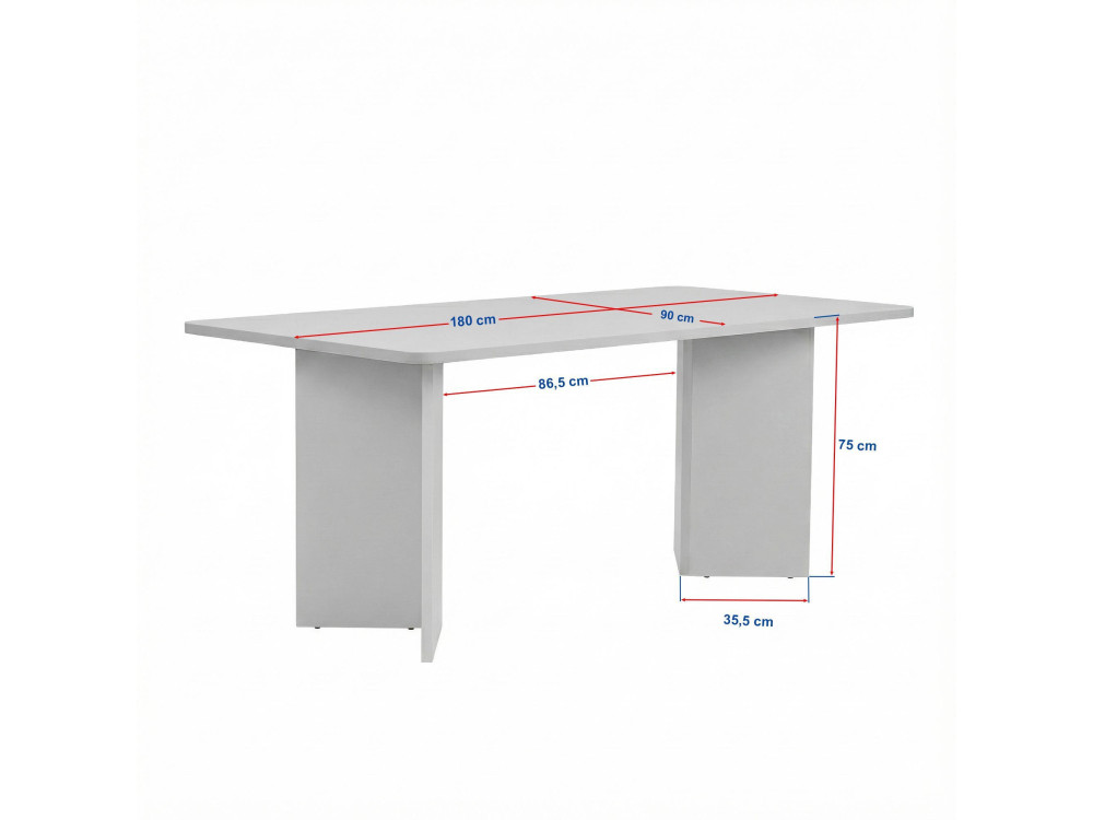 Mesa de jantar de madeira "Linza" 180 x 90 x 75 cm - Madeira preta