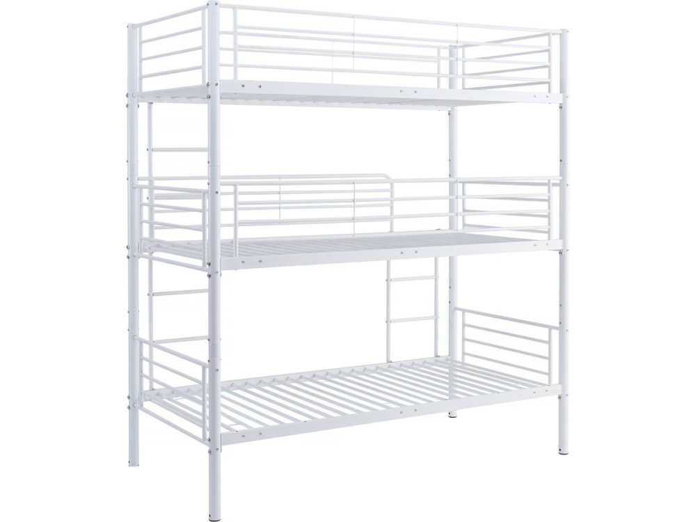 Beliche triplo em metal "Havin" - 90 x 190 cm - Branco