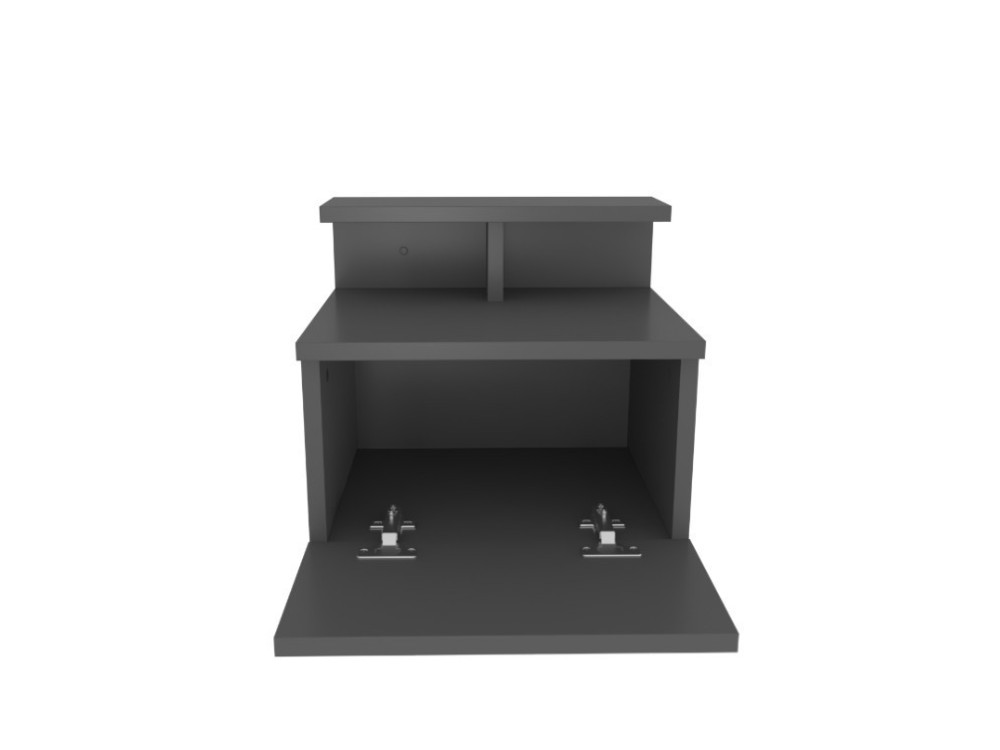Mesa de cabeceira de parede em madeira "Alice" - 40 x 32 x 35 cm - Cinzento antracite