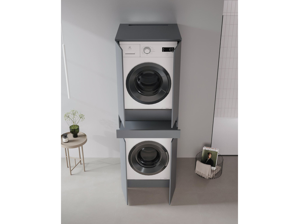Móvel para máquina de lavar roupa «Neve 70» - 70 x 73 x 193 cm - Antracite mate