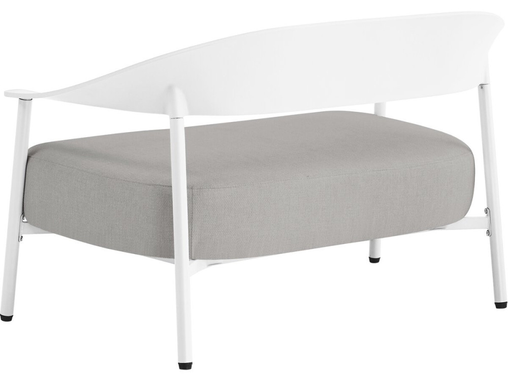 Sofá de jardim "Céora" em plástico e metal - 2 lugares - Branco