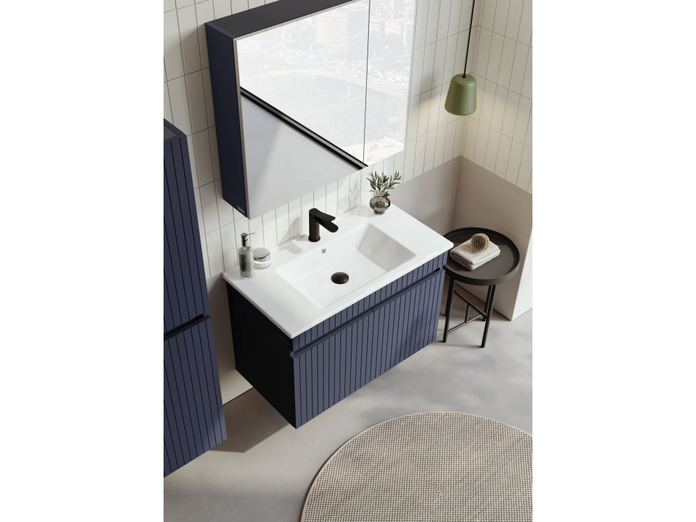Móvel para lavatório «Tivoli 85» - 85 x 45 x 57 cm - Azul-marinho mate