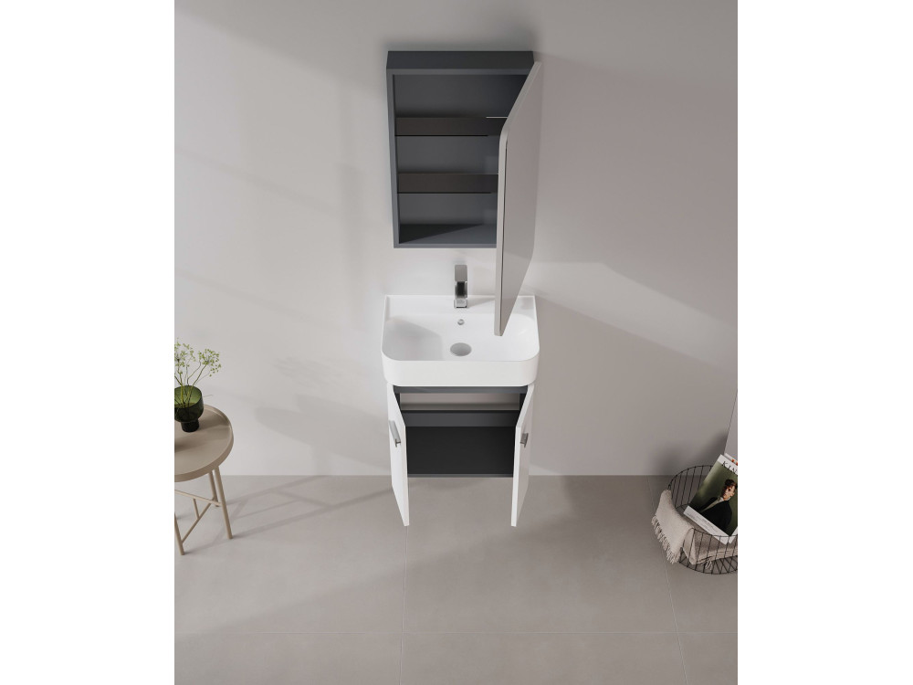 Móvel para lavatório «Orbit 55» - 55 x 38 x 62 cm - Branco