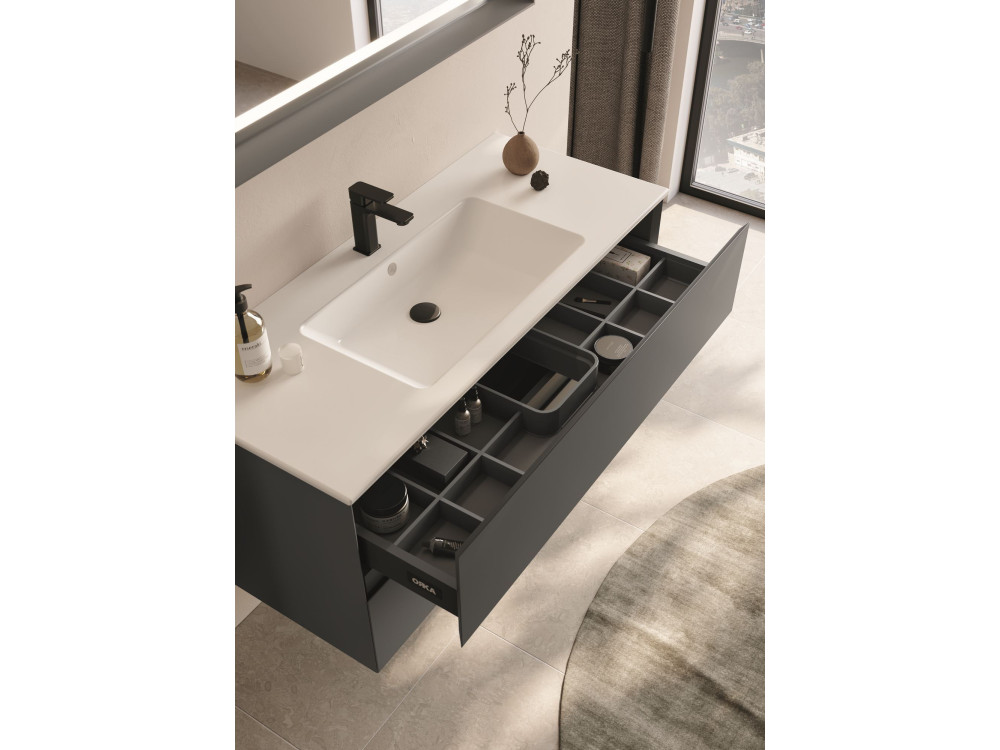 Móvel para lavatório «Nest 121 v2» - 121 x 51 x 55 cm - Antracite mate