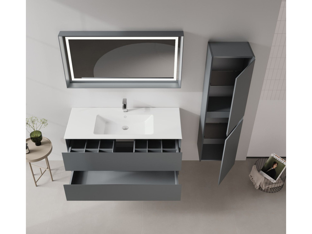 Móvel para lavatório «Nest 121 v2» - 121 x 51 x 55 cm - Antracite mate