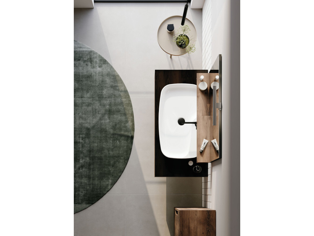 Conjunto de móvel de lavatório com espelho (2 peças) «Galia 100 v2» - 100 x 50 x 50 cm - Nogueira
