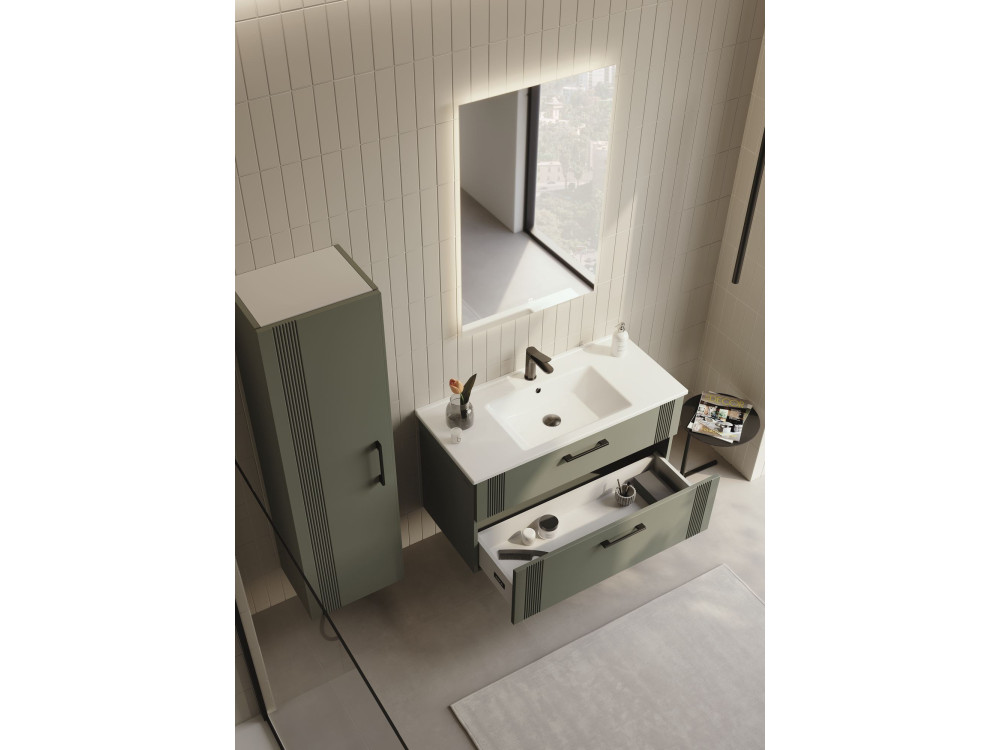 Móvel para lavatório «Bari 100 v2» - 100 x 45 x 55 cm - Verde mate