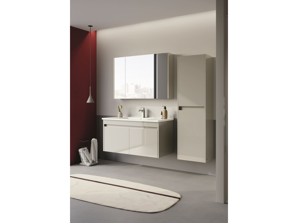 Móvel de casa de banho com espelho «Arno 100» - 100 x 16 x 66 cm - Cashmere