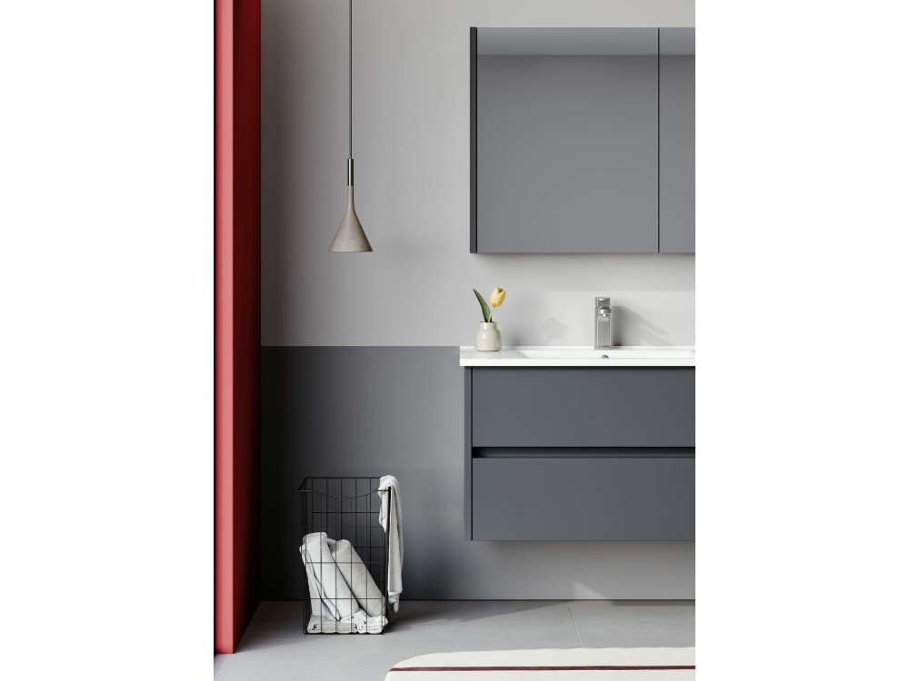 Móvel de casa de banho com espelho «Arno 80» - 79 x 16 x 66 cm - Cinza / Antracite