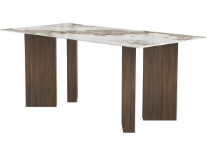Mesa de jantar em cerâmica - 180 cm - «Elma» - 8 lugares - Castanho