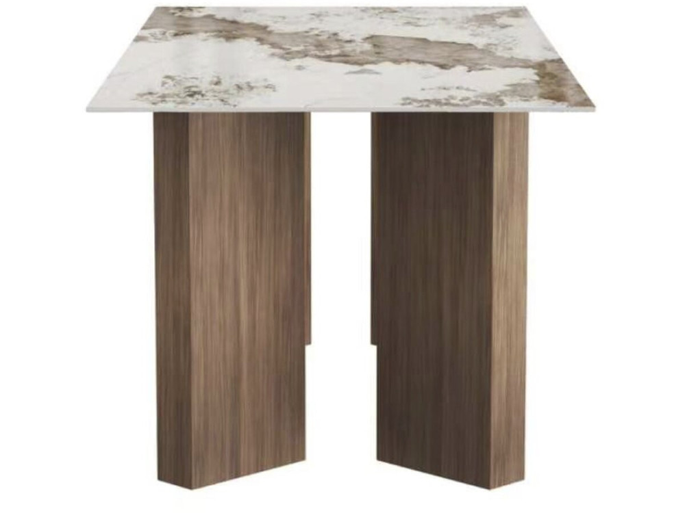 Mesa de jantar em cerâmica - 180 cm - «Elma» - 8 lugares - Castanho