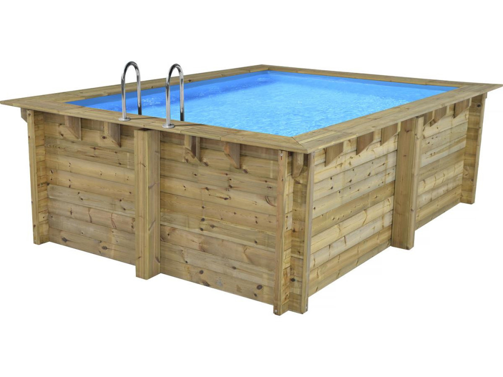 Piscina retangular de madeira "Caimans" - 4,10 x 3,00 x 1,24 m