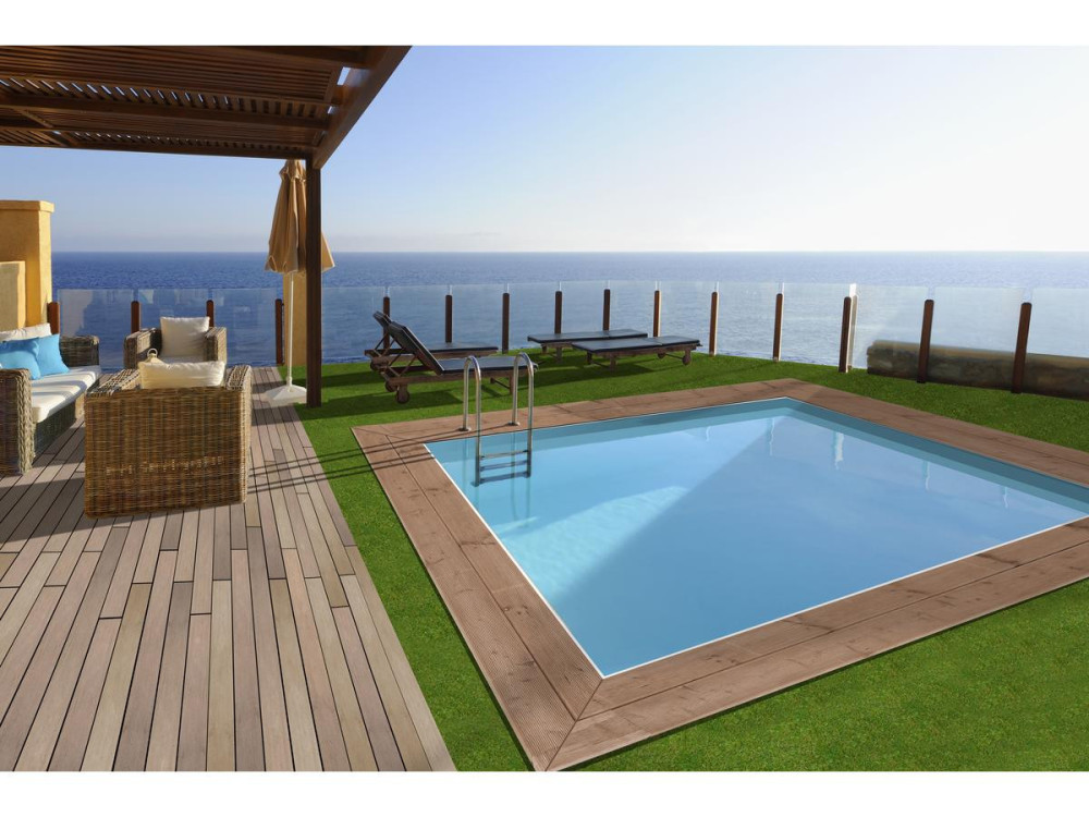 Piscina retangular de madeira "Caimans" - 4,10 x 3,00 x 1,24 m