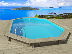 Piscina de madeira “Palma 145” 7,57 x 4,07 x 1,44 m
