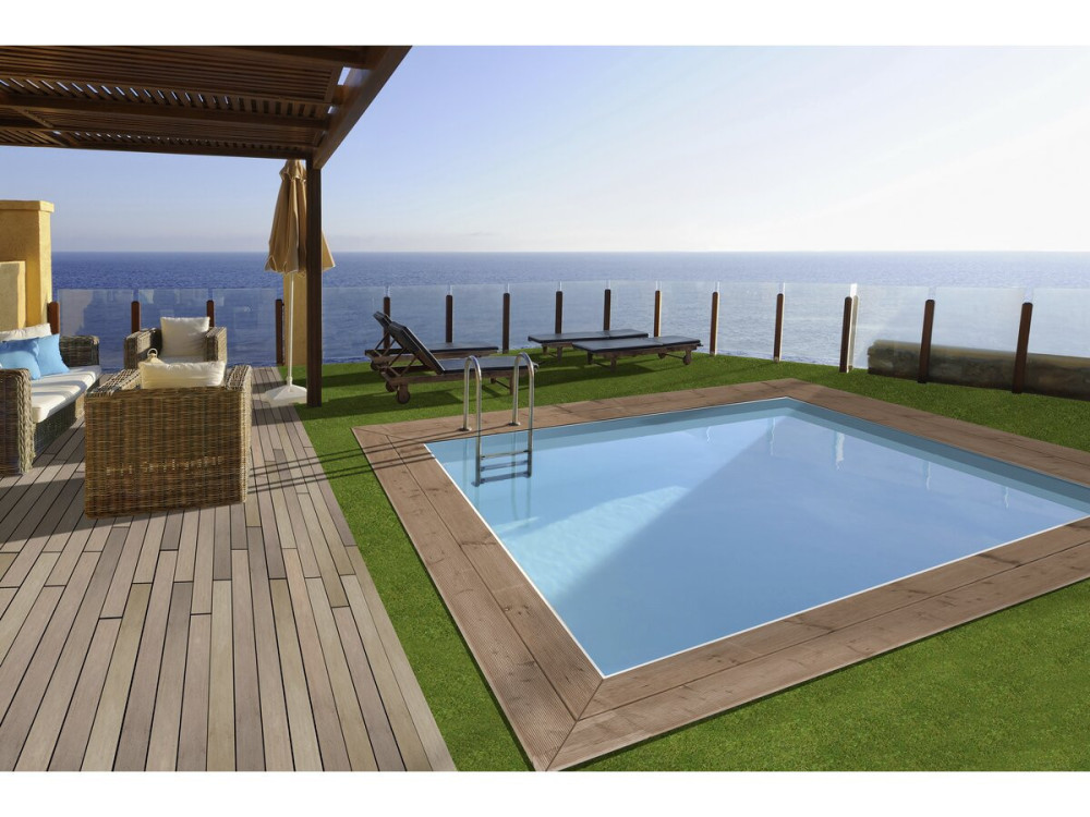 Piscina de madeira retangular "Zanzibar" - 3,50 x 2,30 x 1,24 m