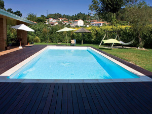 Piscina enterrada retangular de fundo plano em aço "Sunkit" - 4,00 x 2,50 x 1,40 m + projetor LED 12 V