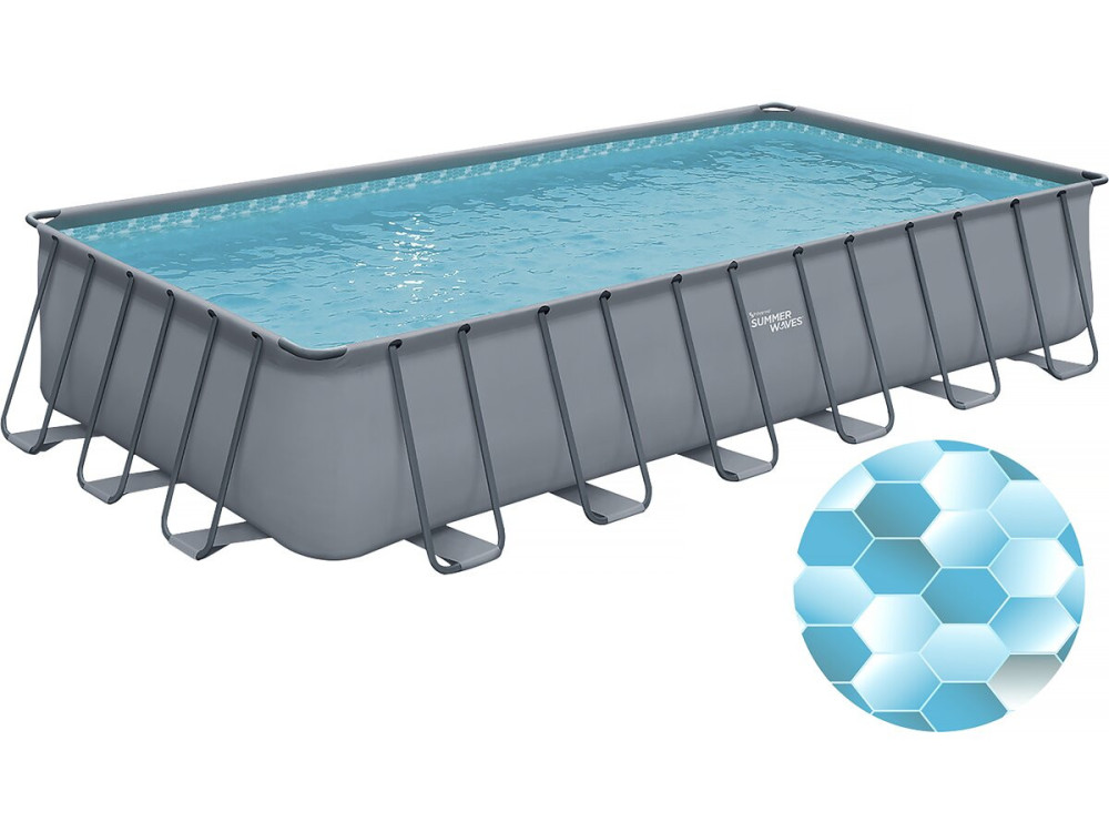 Piscina tubular cinza - "LUDO 5" - 7,32 x 3,66 x 1,32 m - sem filtração
