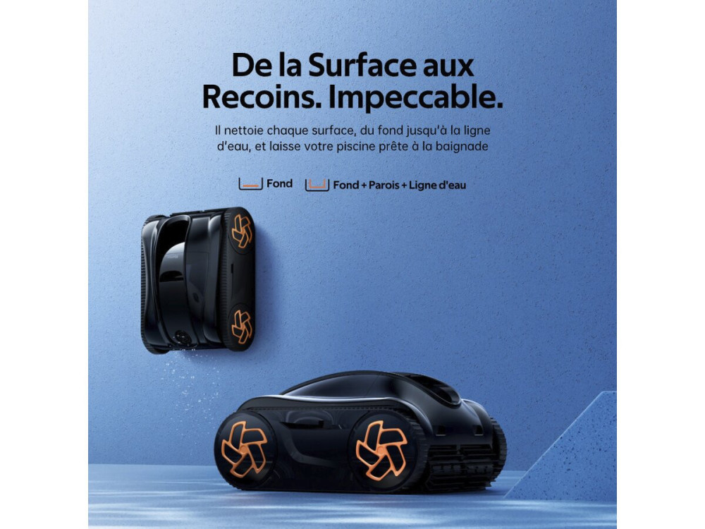 Aspirador de piscinas elétrico sem fio - fundo de parede e linha de água - K25