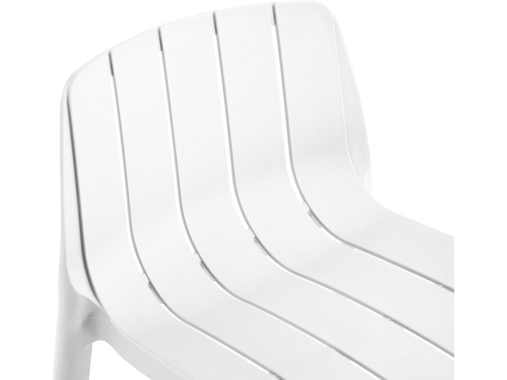 Conjunto de 2 cadeiras altas de jardim empilháveis "Vaena" - Branco
