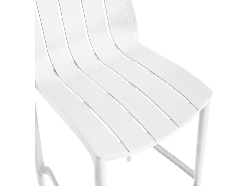 Conjunto de 2 cadeiras altas de jardim empilháveis "Vaena" - Branco