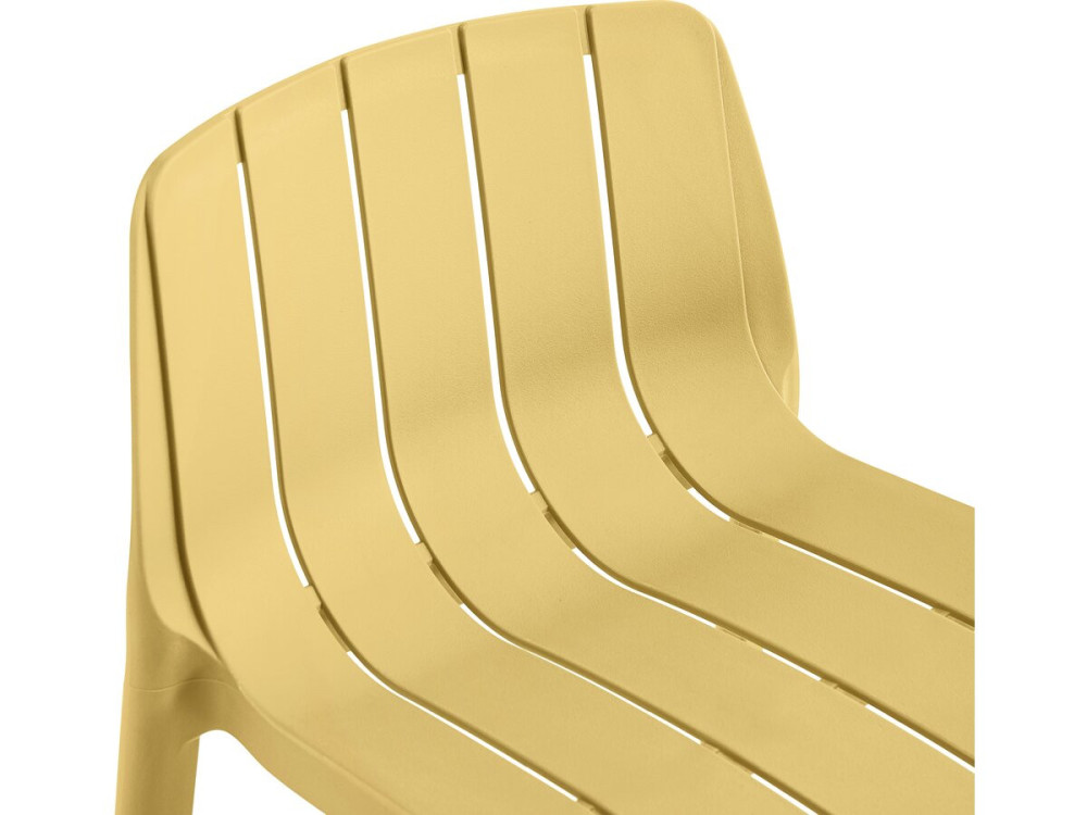 Conjunto de 2 cadeiras altas de jardim empilháveis "Vaena" - Amarelo