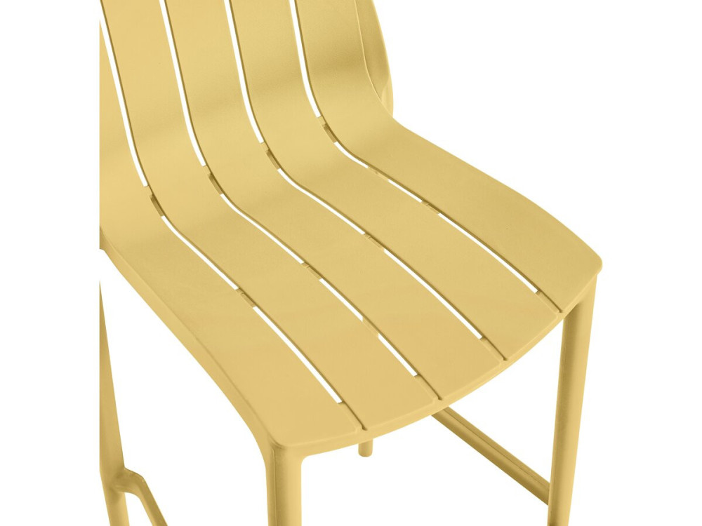 Conjunto de 2 cadeiras altas de jardim empilháveis "Vaena" - Amarelo