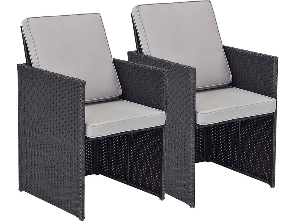Conjunto de 2 poltronas Chicago - "Atlanta" - Preto