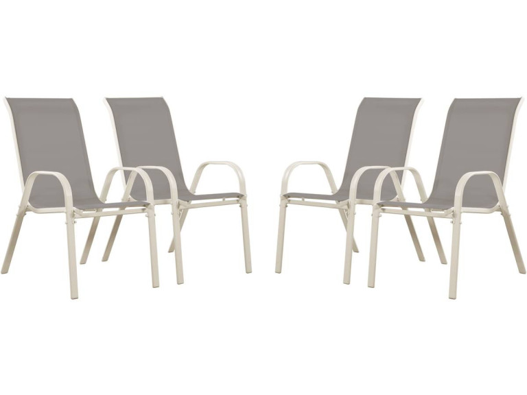 Poltrona de jardim Textilene "Cordoba" - Fénix - Cinza claro- Kit de 4