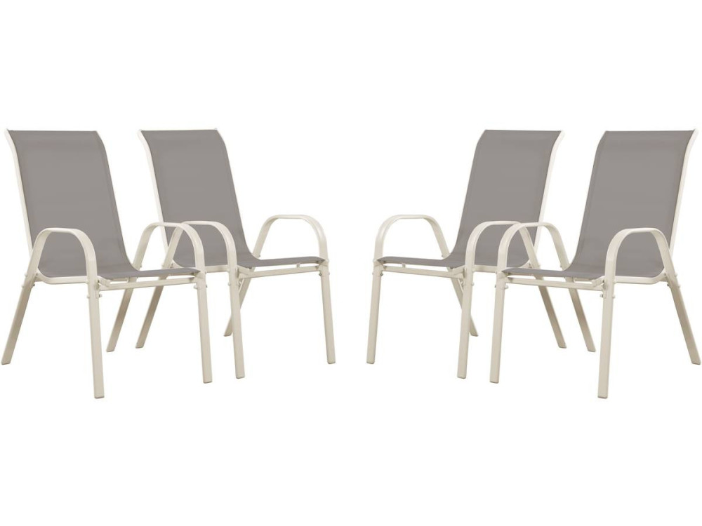 Poltrona de jardim Textilene "Cordoba" - Fénix - Cinza claro- Kit de 4