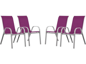 Poltrona de Jardim em textilene "Cordoba" - Phoenix - Rosa - Conjunto de 4