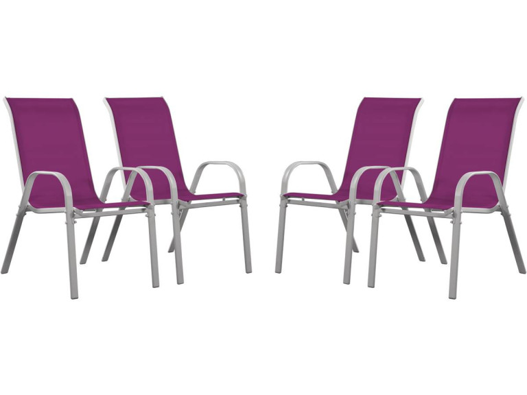 Poltrona de Jardim em textilene "Cordoba" - Phoenix - Rosa - Conjunto de 4